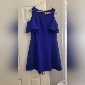 Elegant Blue Cold Shoulder Dress By ELIZA J
